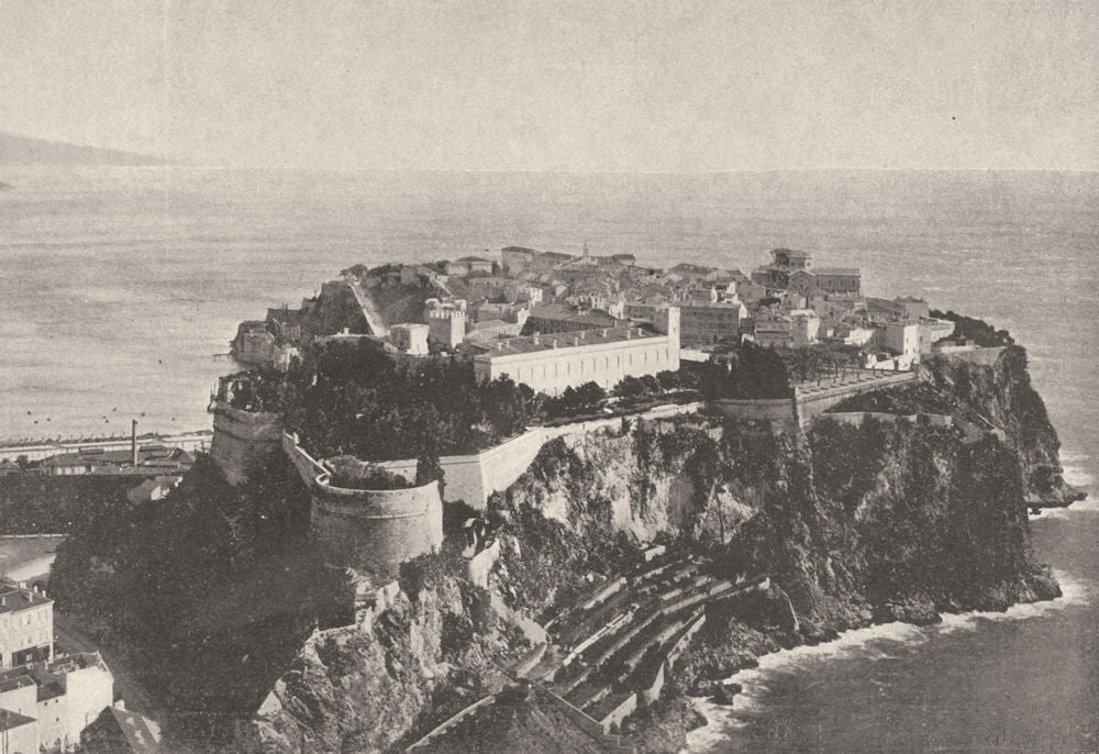 MONACO. Générale 1895 old antique vintage print picture
